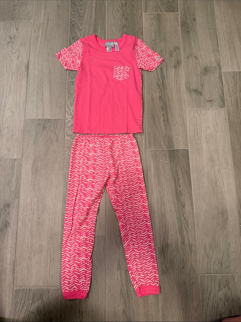 Coccoli Girls Pink Zigzag Pajama Set Size 5